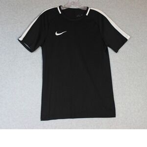 Nike Shirt Mens Small Black/White Dri-fit Swoosh Logo‎ Pullover Crewneck Running